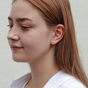 Stay Close Moissanite Hoops on Model - Perfect Fit for Everyday Elegance