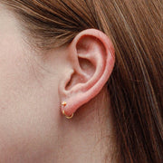 Close-Up of Stay Close Moissanite Hoops - Showcasing Sparkling Moissanite Stones