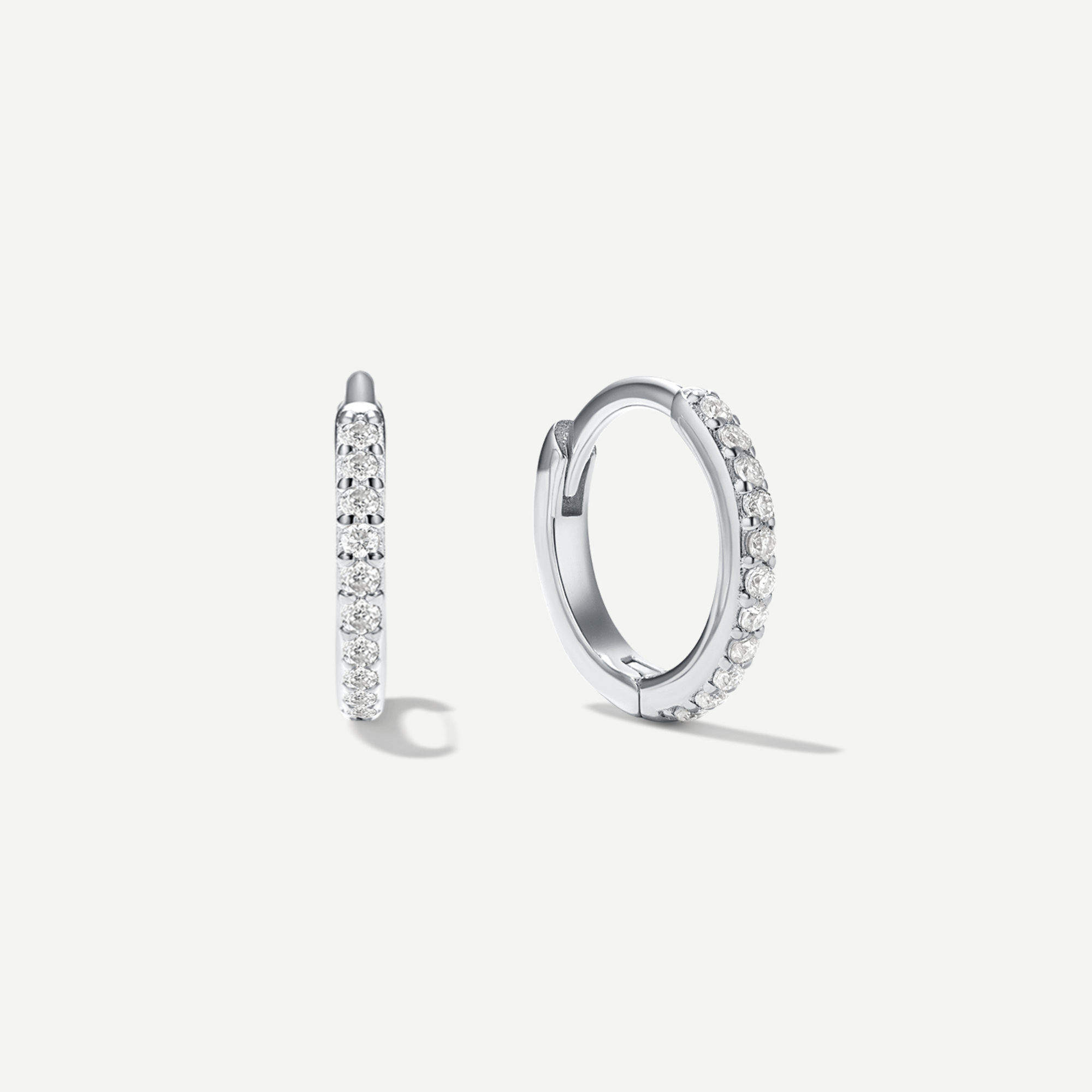 Pavé Fire Moissanite Huggie Hoops - ARDANT