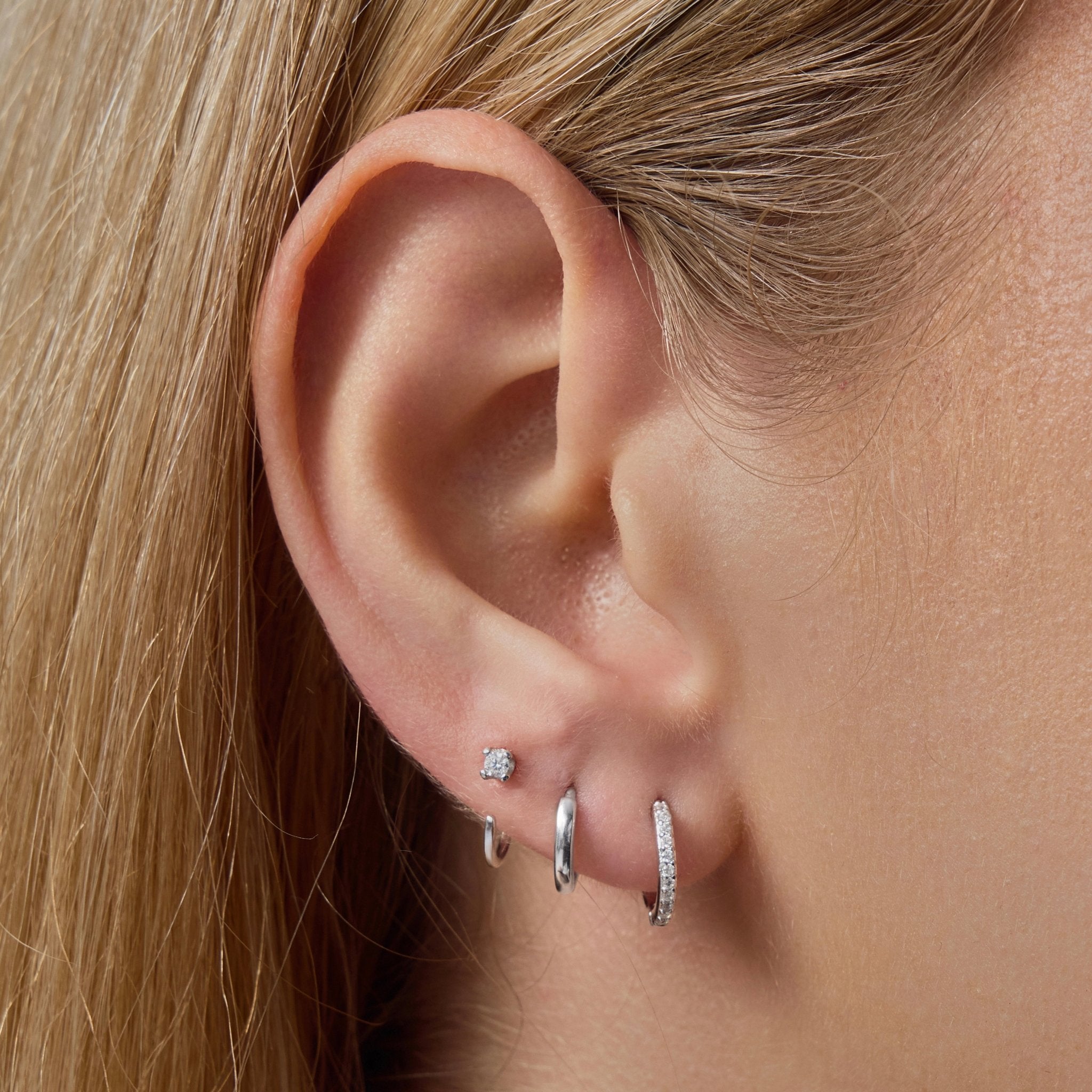 Pavé Fire Moissanite Huggie Hoops - ARDANT