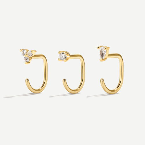 Stay Close Gem Hoops Set - ARDANT