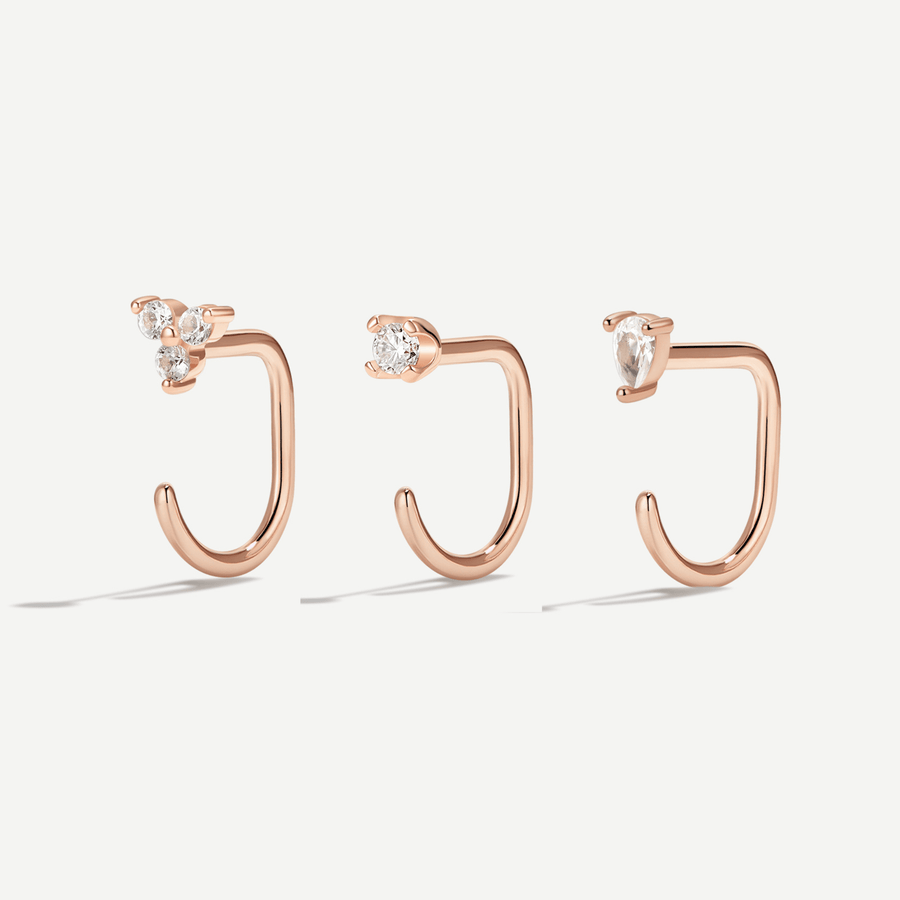 Stay Close Gem Hoops Set - ARDANT