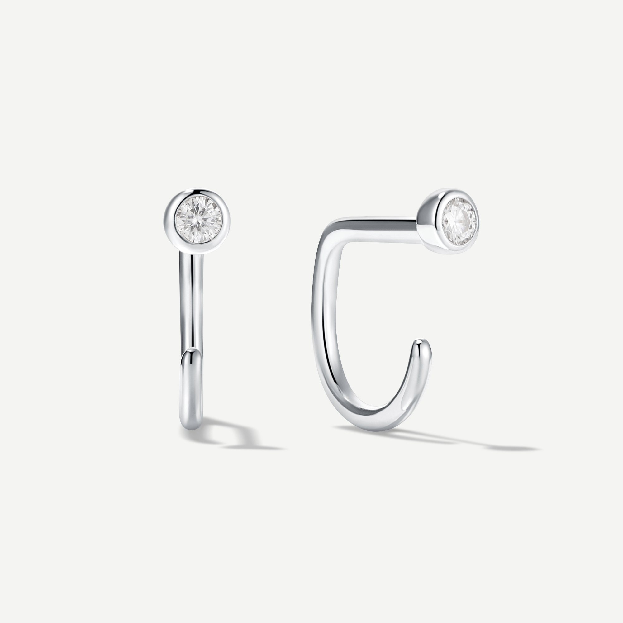 Stay Close Moissanite Bezel Hoops - ARDANT