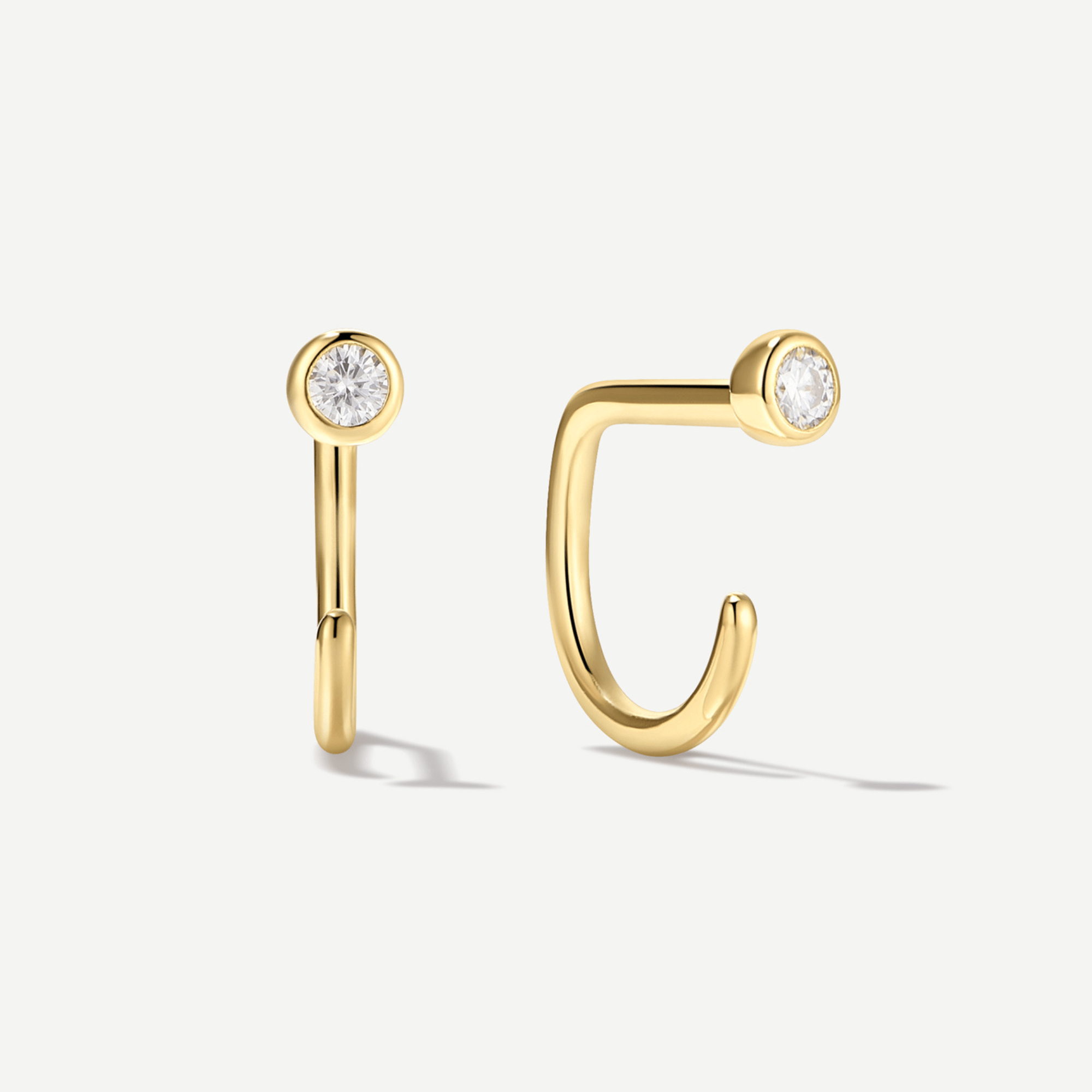 Stay Close Moissanite Bezel Hoops - ARDANT