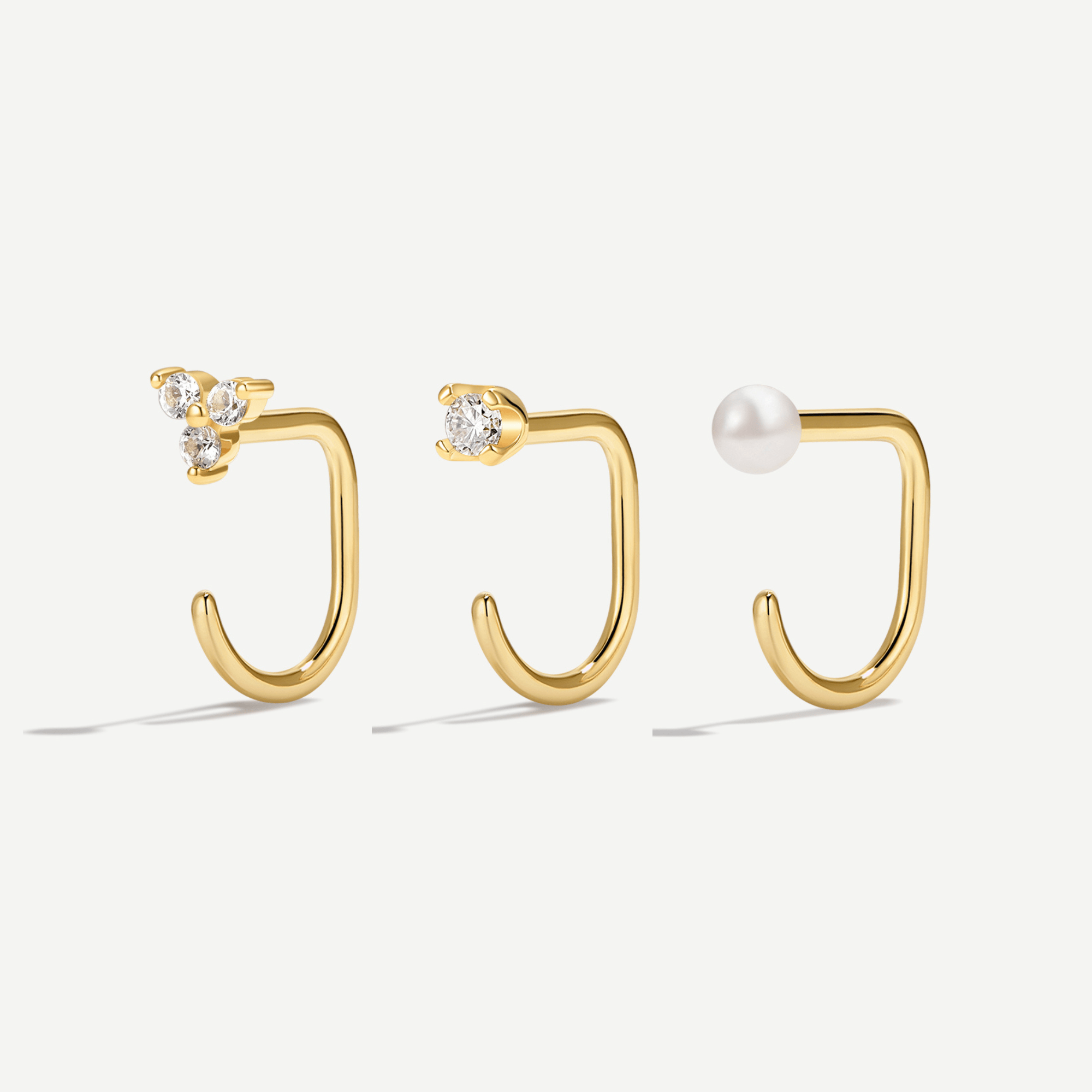 Stay Close Pearl Hoops Set - ARDANT