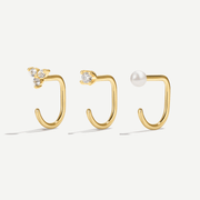 Stay Close Pearl Hoops Set - ARDANT