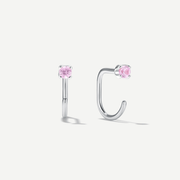 Stay Close Pink Sapphire Hoops - ARDANT
