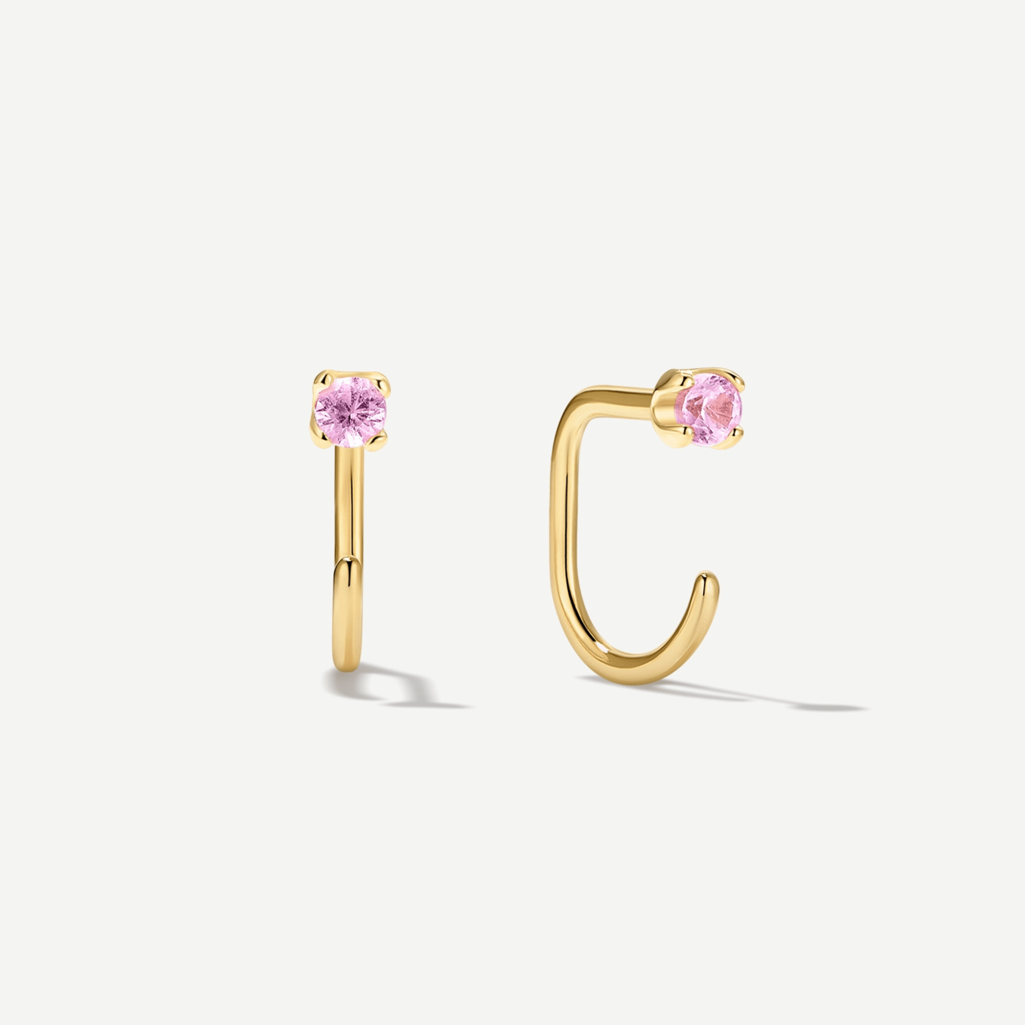 Stay Close Pink Sapphire Hoops - ARDANT