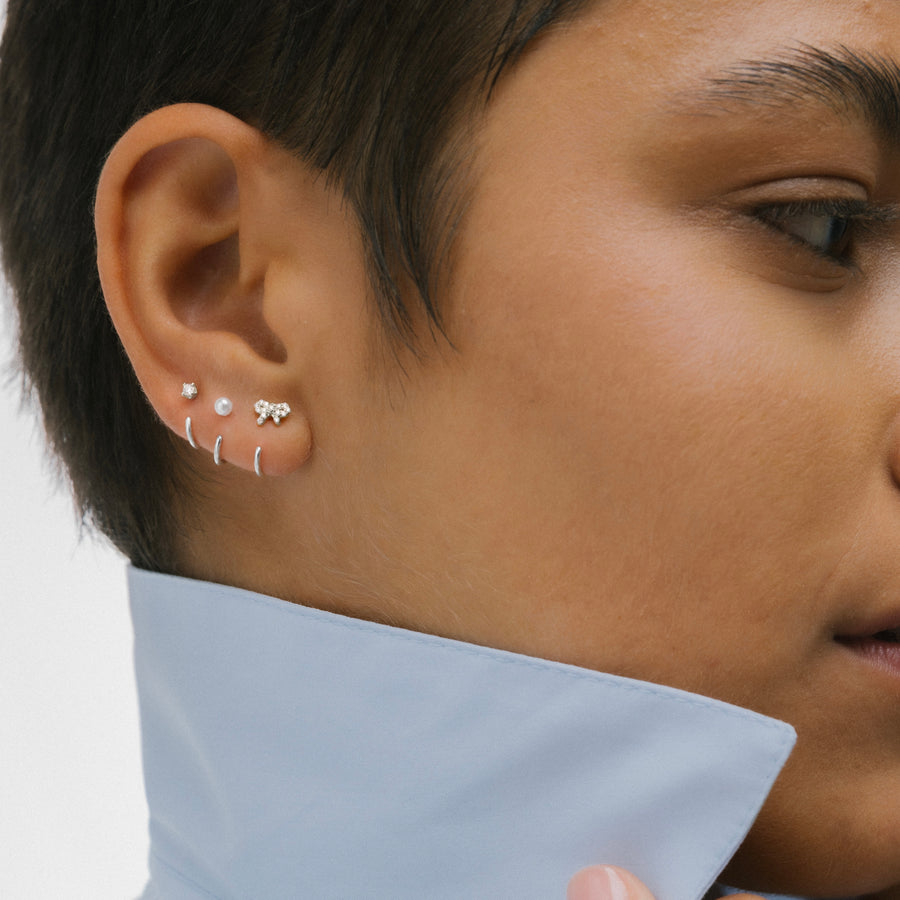 Stay Close Pavé Bow Hoops