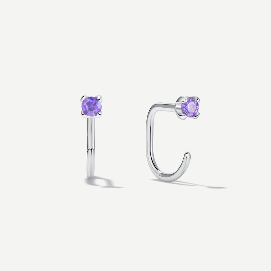 Stay Close Amethyst Hoops