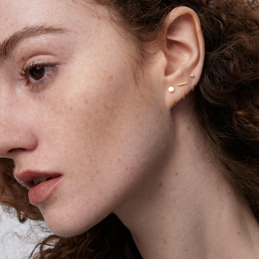 Stay Close Moissanite Bezel Hoops