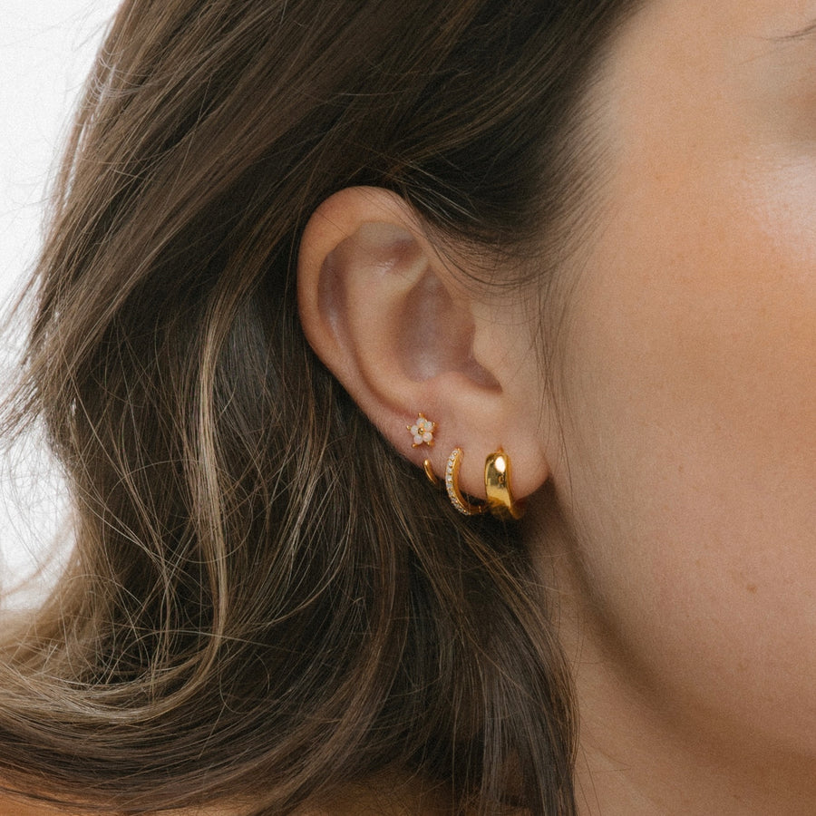 Stay Close Flower Opal Hoops