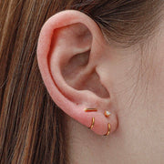 Side View of Stay Close Bar Hoops - Poke-Free, Hypoallergenic Design