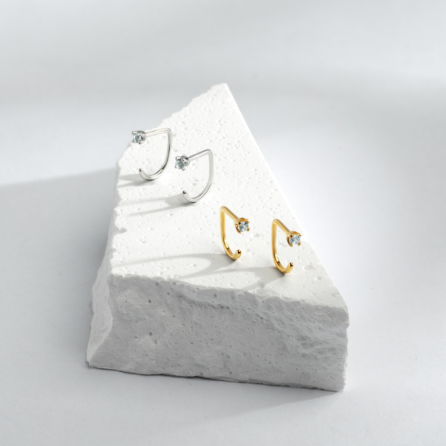 Stay Close Aquamarine Hoops