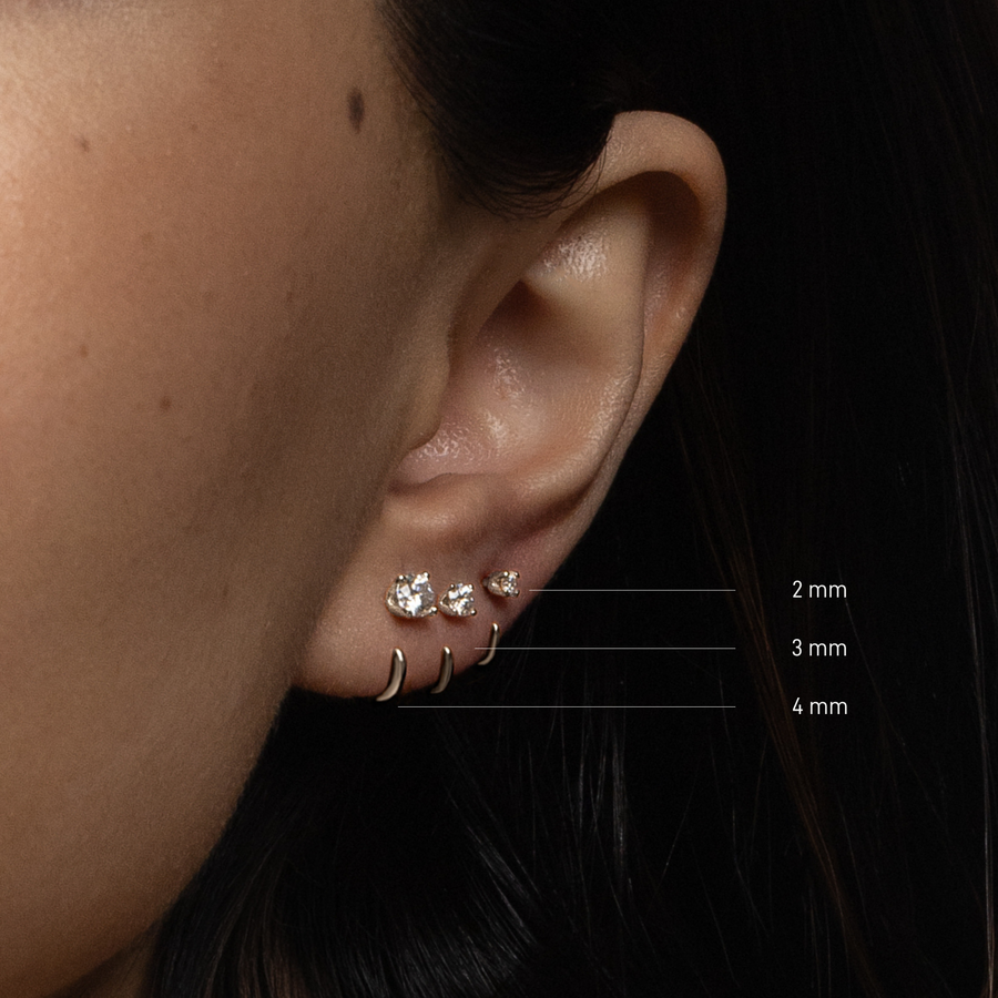 Stay Close Moissanite Hoops - 3mm
