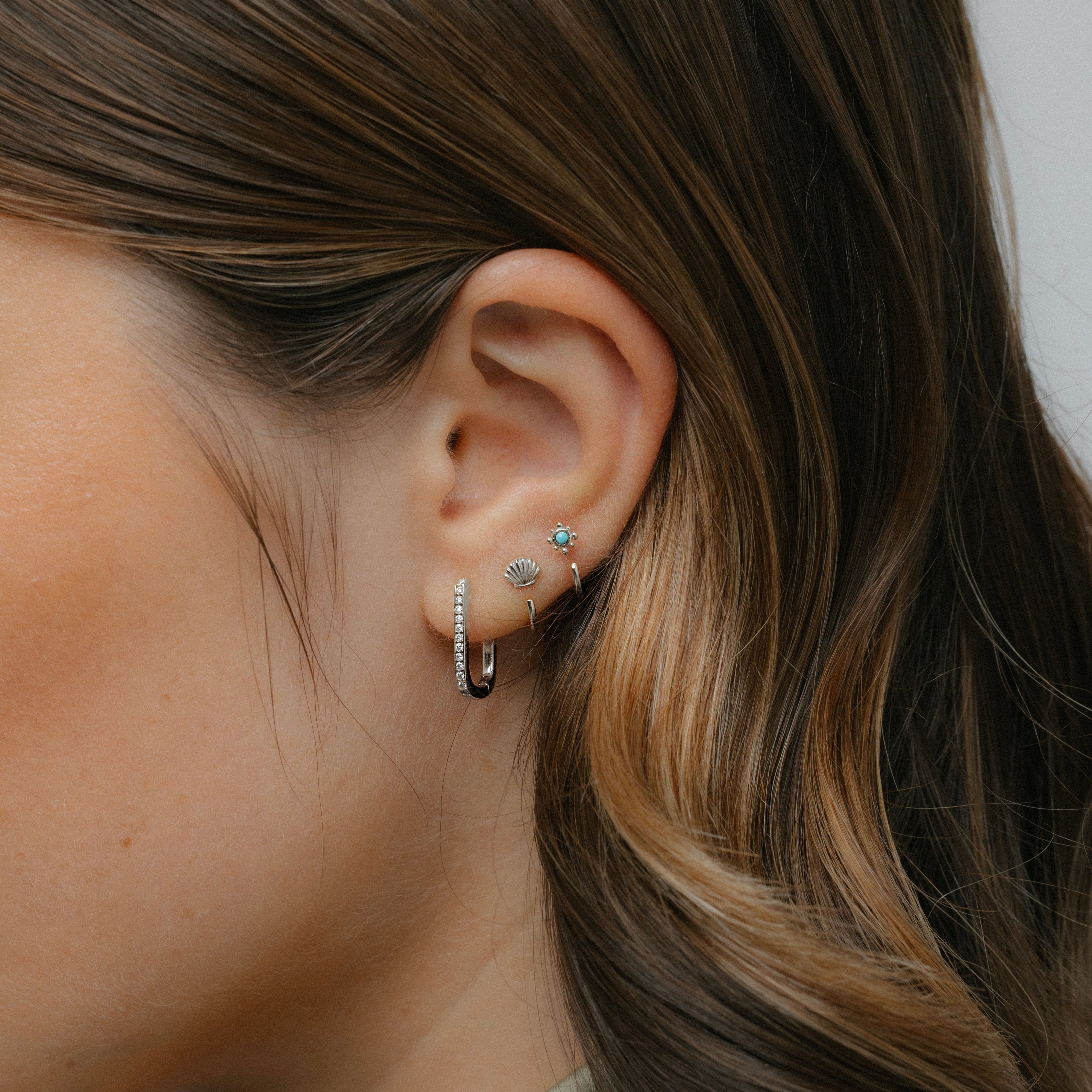 Stay Close Seashell Hoops