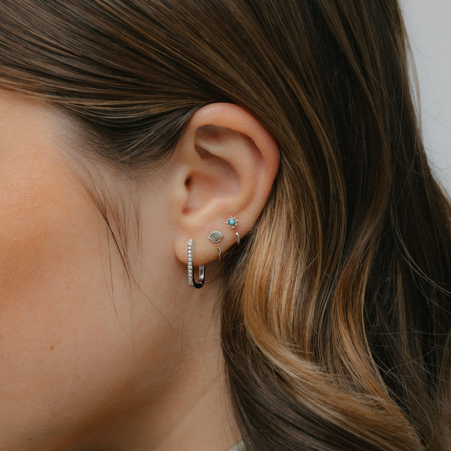 Stay Close Seashell Hoops