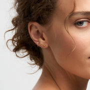 Stay Close Beaded Bar Hoops