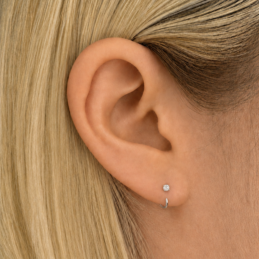 Stay Close Moissanite Hoops - 2mm