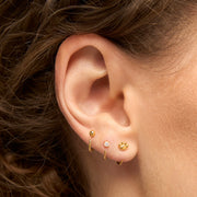 Stay Close Paw Print Hoops