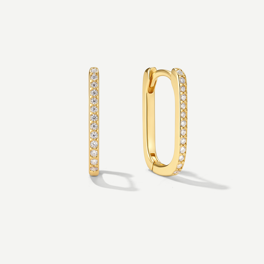 Pavé Lock Medium Hoops