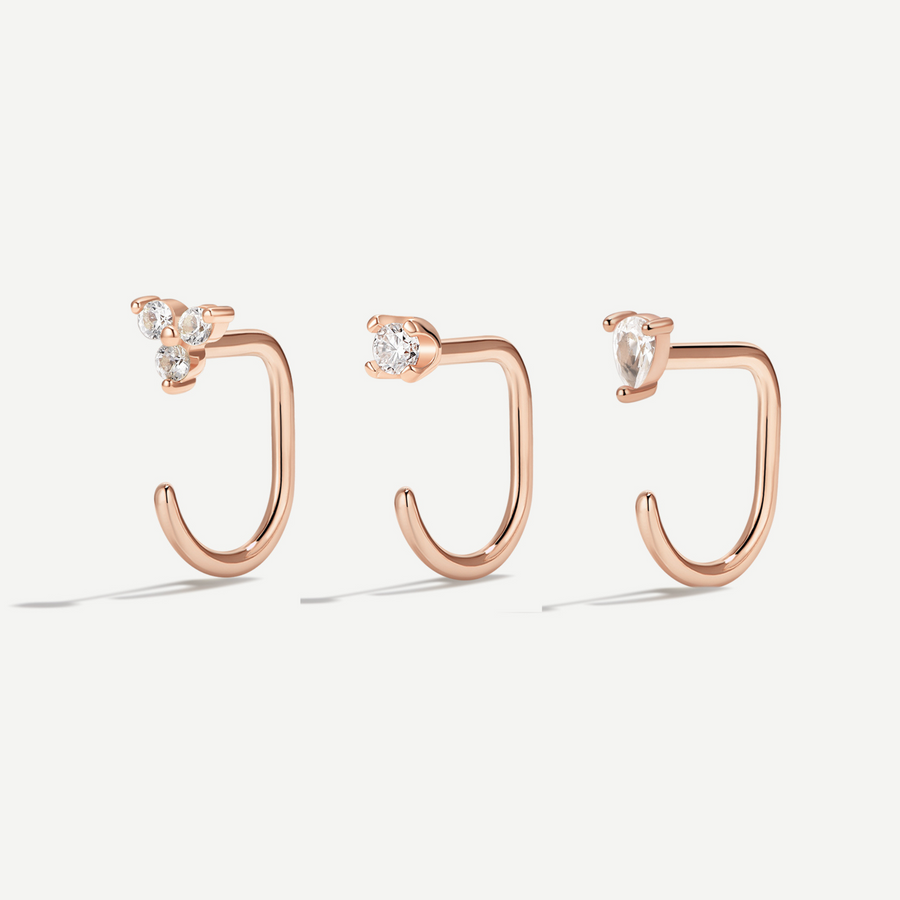 Stay Close Gem Hoops Set