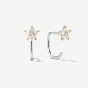 Stay Close Flower Opal Hoops