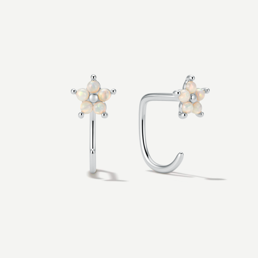 Stay Close Flower Opal Hoops