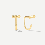 Stay Close Beaded Bar Hoops
