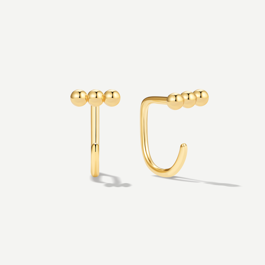 Stay Close Beaded Bar Hoops