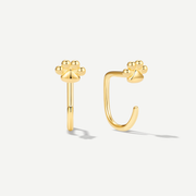 Stay Close Paw Print Hoops