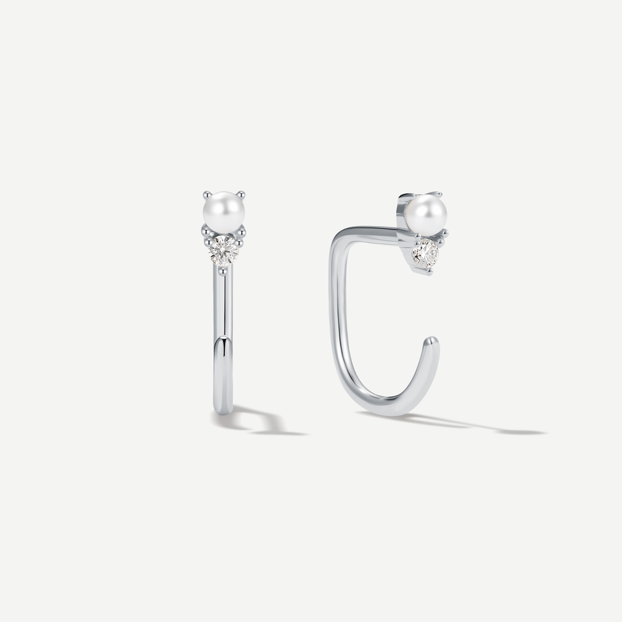 Stay Close Pearl Duo Hoops