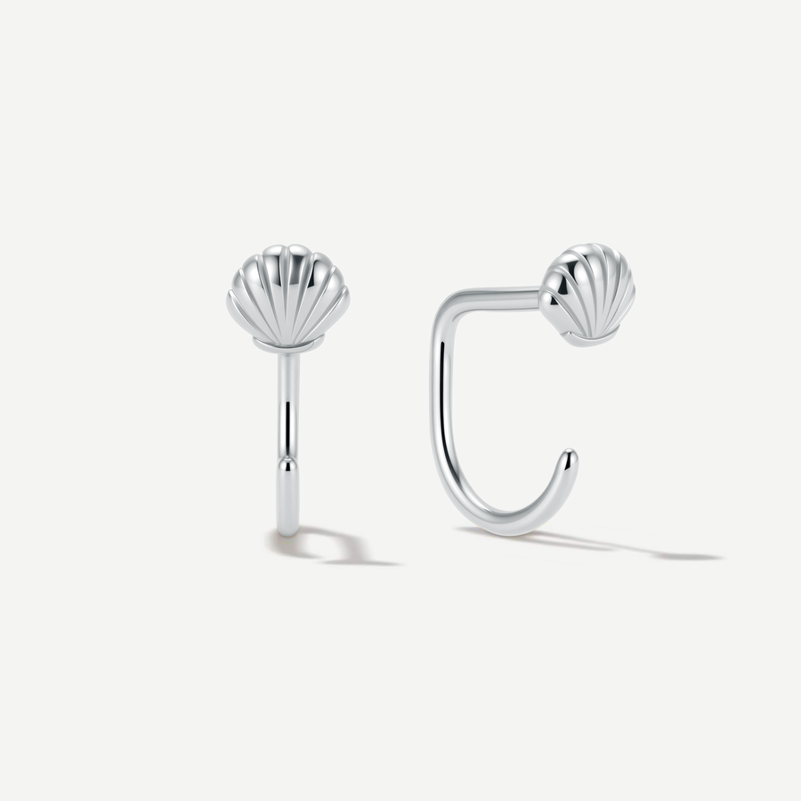 Stay Close Seashell Hoops