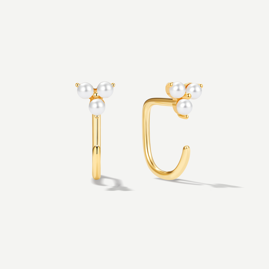 Stay Close Trinity Pearl Hoops