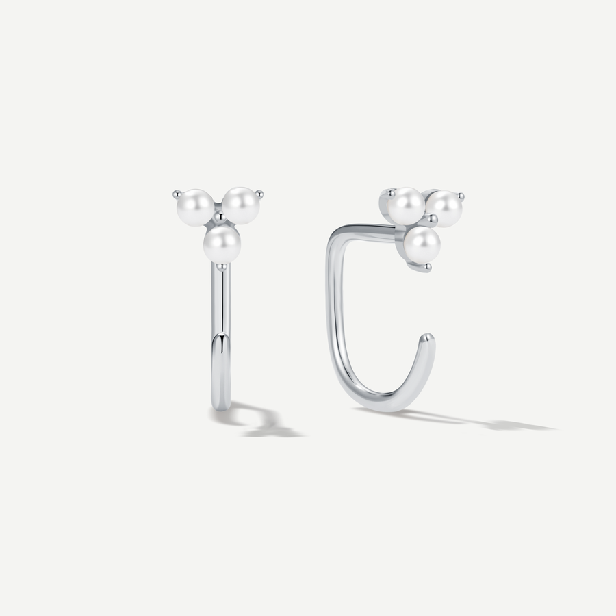 Stay Close Trinity Pearl Hoops