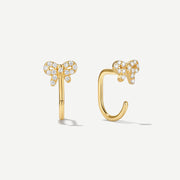 Stay Close Pavé Bow Hoops
