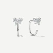 Stay Close Pavé Bow Hoops