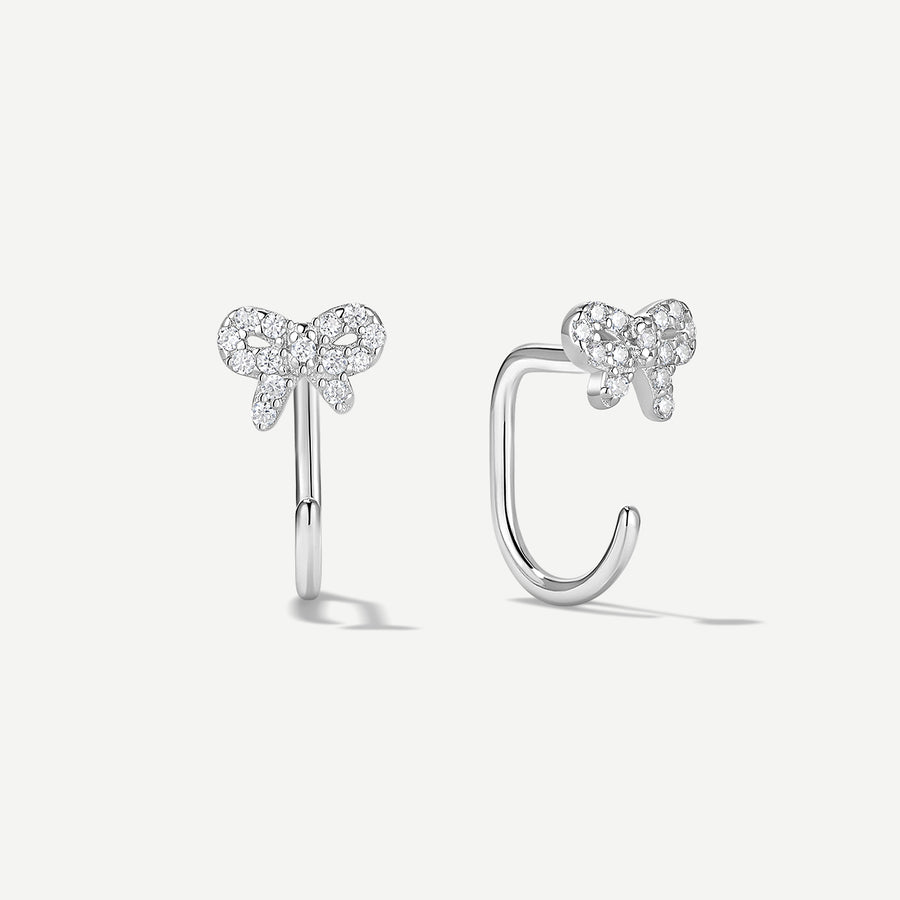 Stay Close Pavé Bow Hoops
