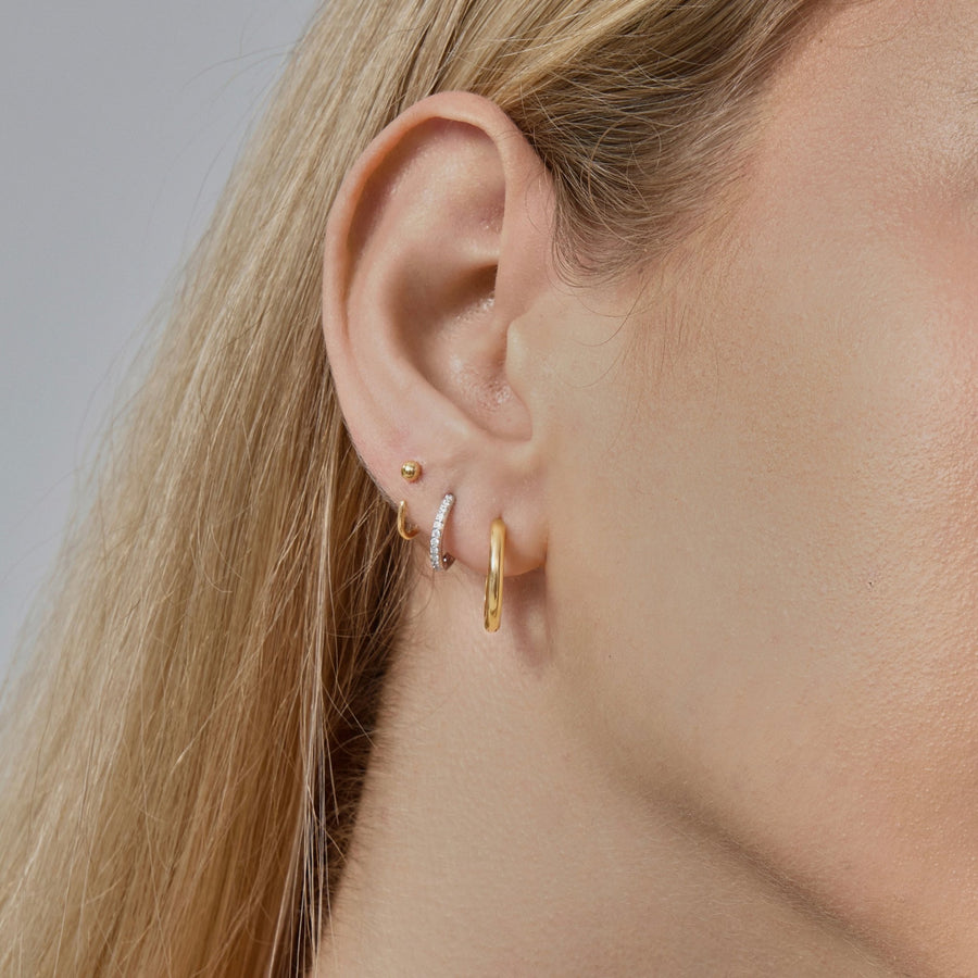 Pavé Fire Moissanite Huggie Hoops - ARDANT