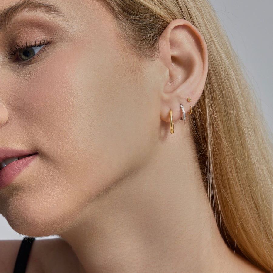 Pavé Fire Moissanite Huggie Hoops - ARDANT