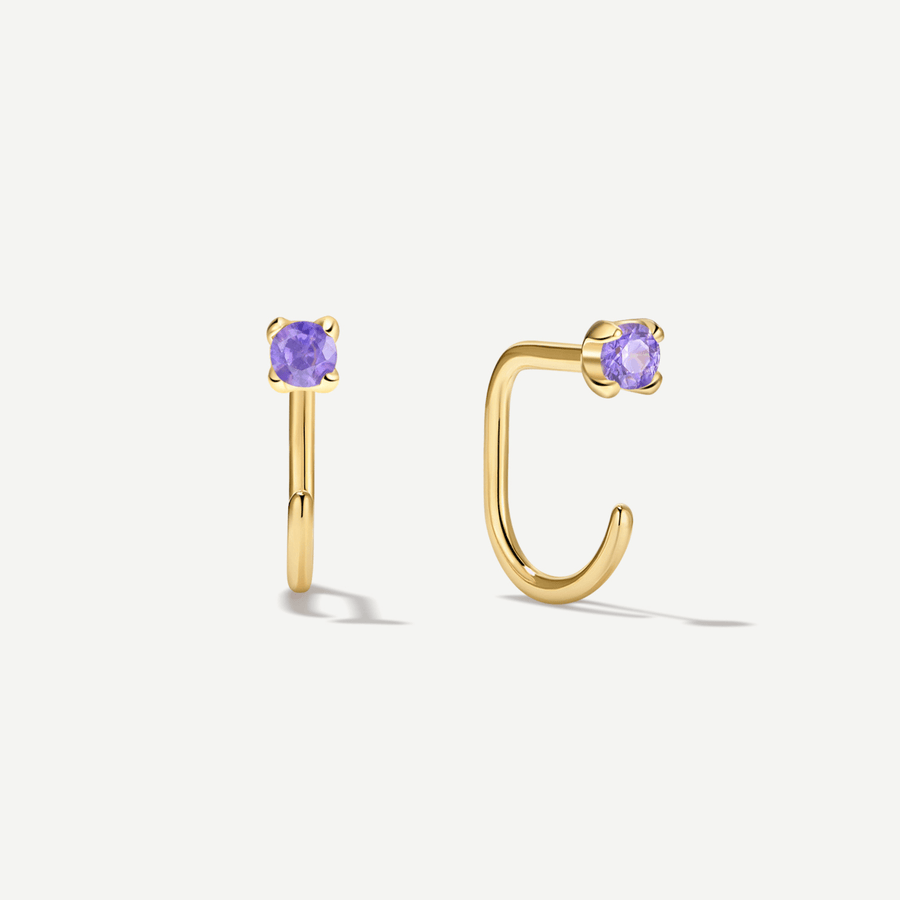 Stay Close Amethyst Hoops - ARDANT