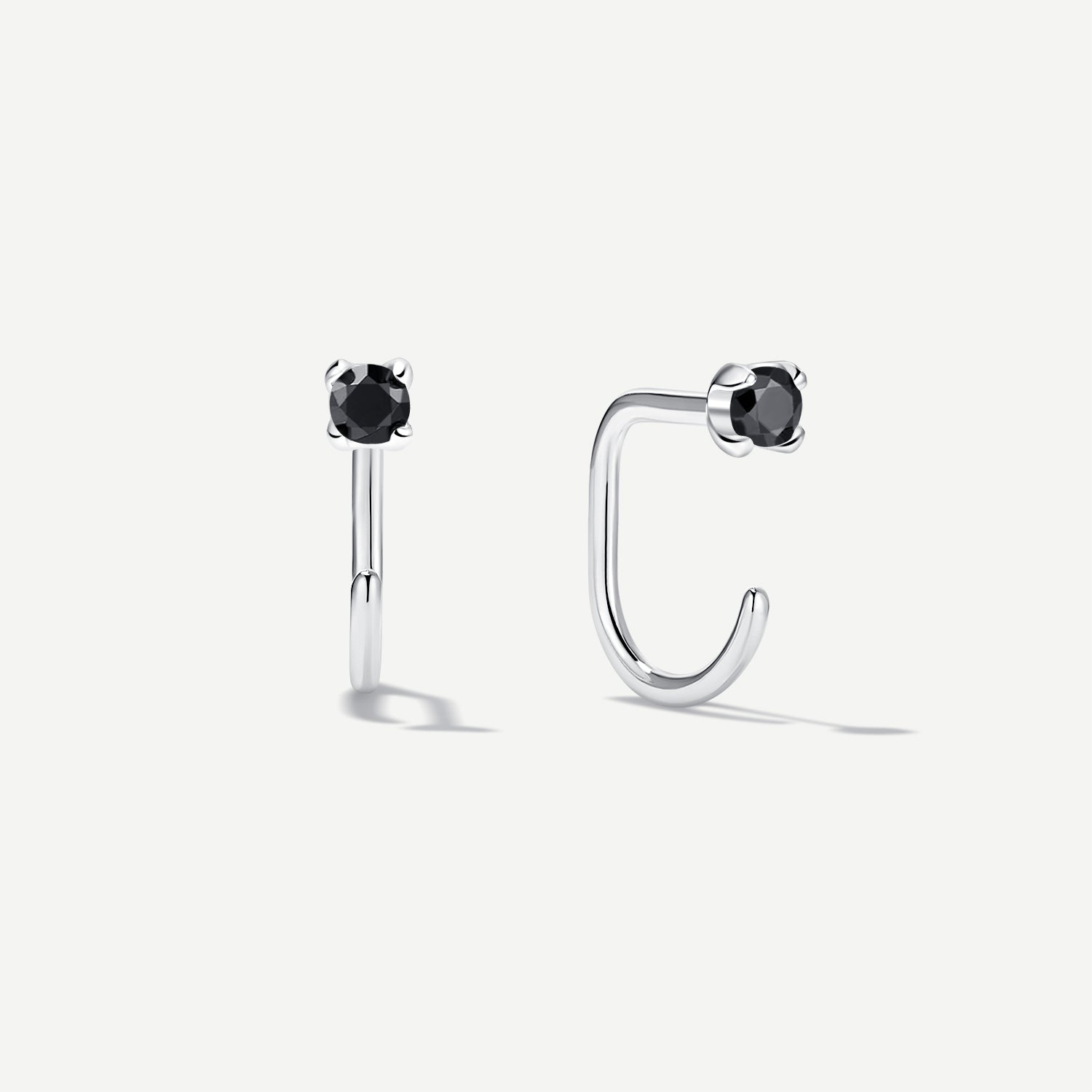 Stay Close Black Moissanite Hoops - ARDANT