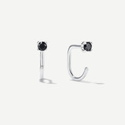 Stay Close Black Moissanite Hoops - ARDANT