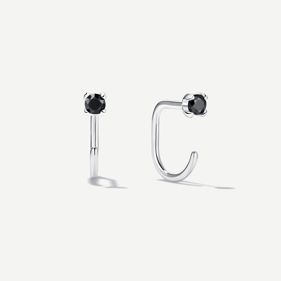 Stay Close Black Moissanite Hoops - ARDANT