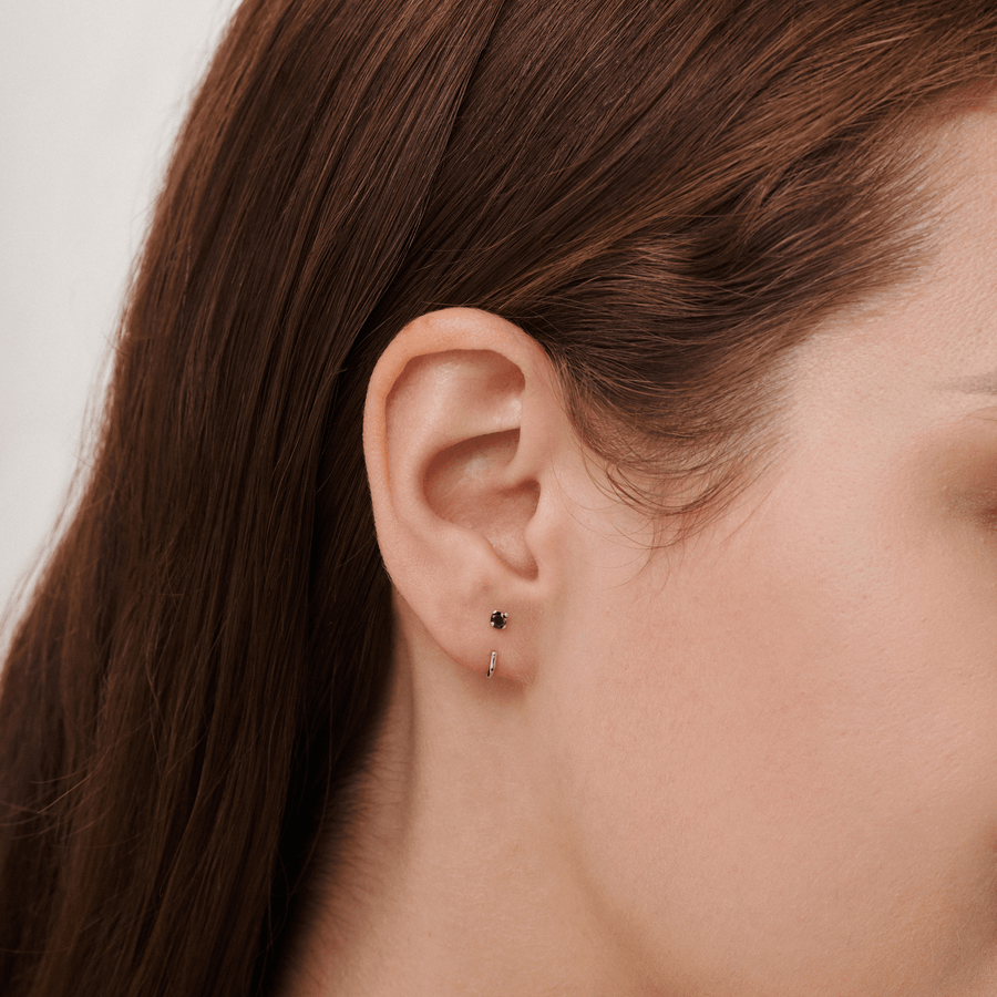 Stay Close Black Moissanite Hoops - ARDANT