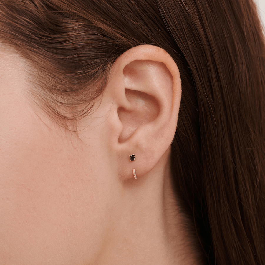 Stay Close Black Moissanite Hoops - ARDANT