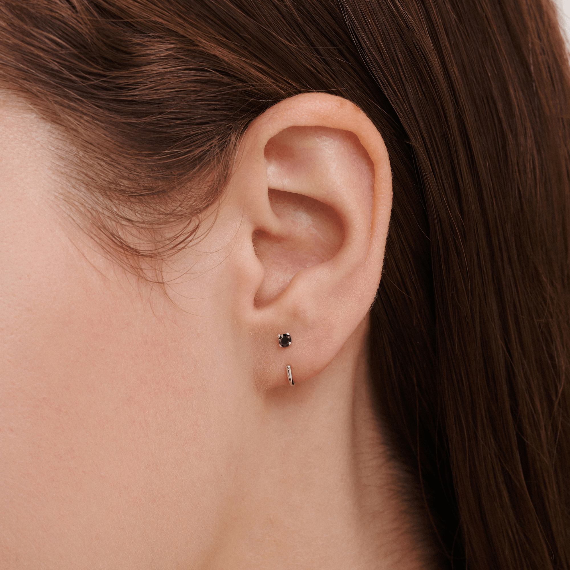 Stay Close Black Moissanite Hoops - ARDANT