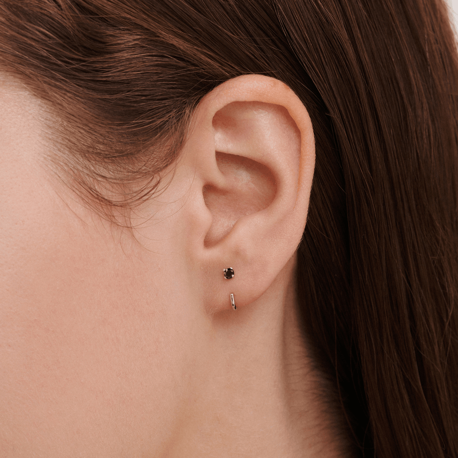 Stay Close Black Moissanite Hoops - ARDANT