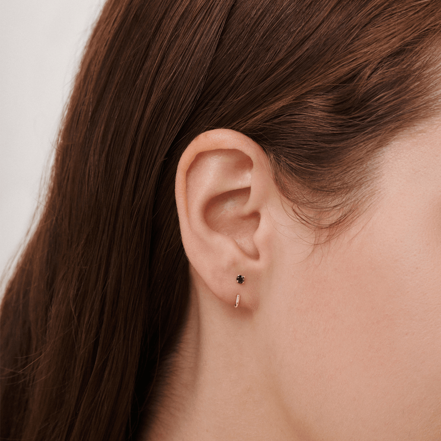 Stay Close Black Moissanite Hoops - ARDANT