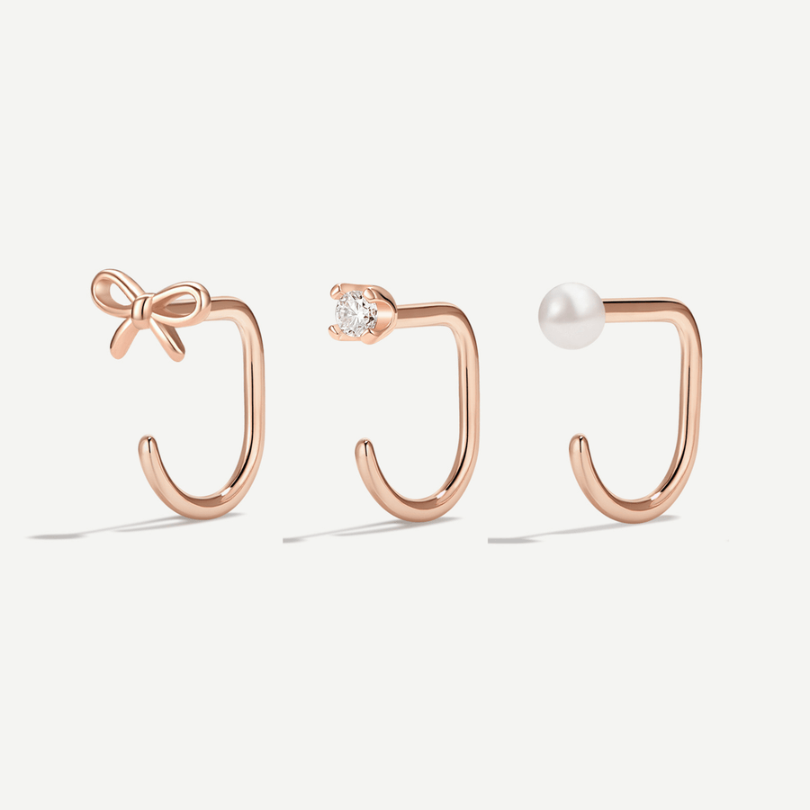 Stay Close Bow Hoops Set - ARDANT